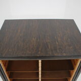 1960s beech tambour cabinet, czechoslovakia