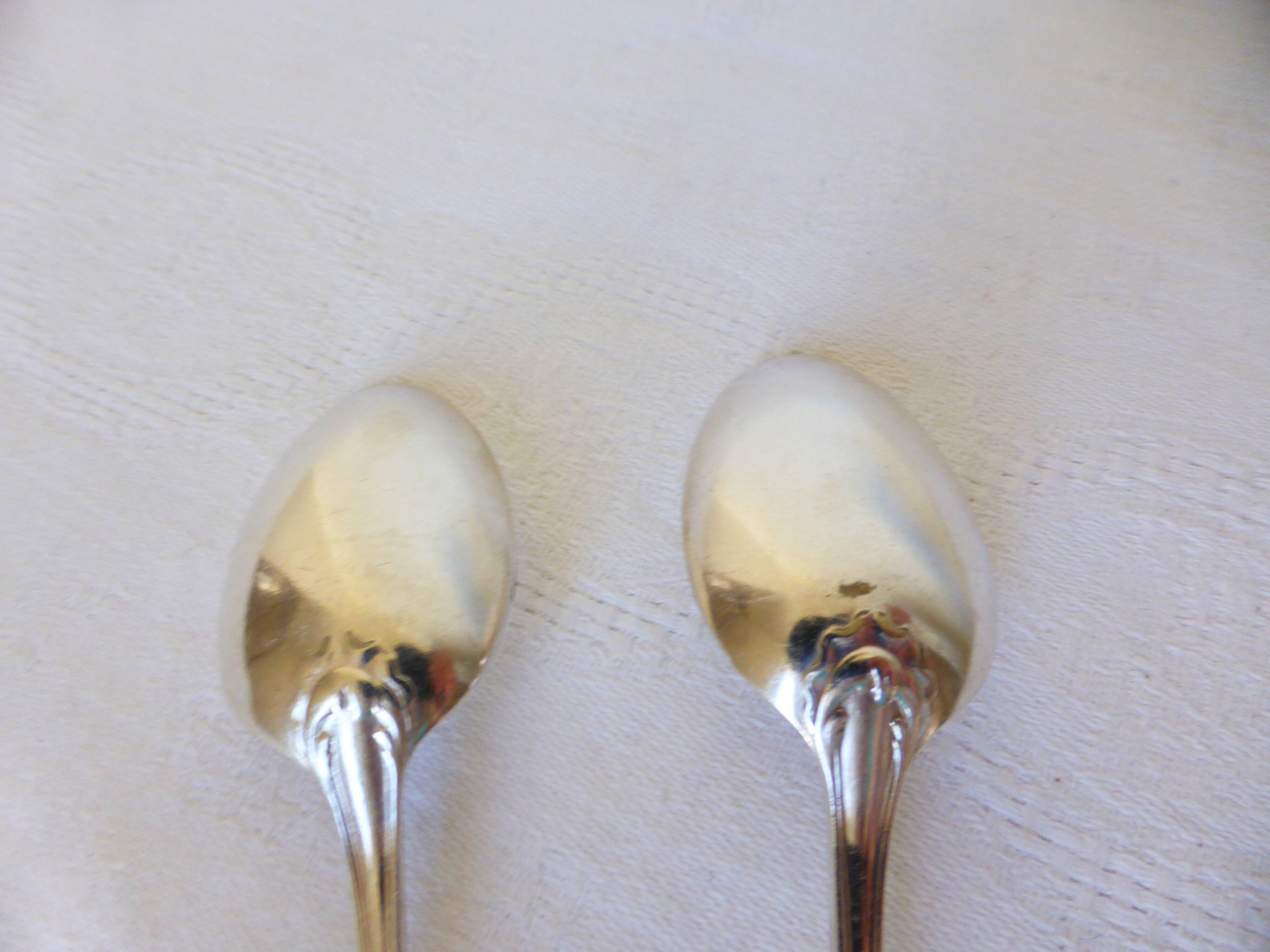 2 vintage silver plated Ercuis teaspoons