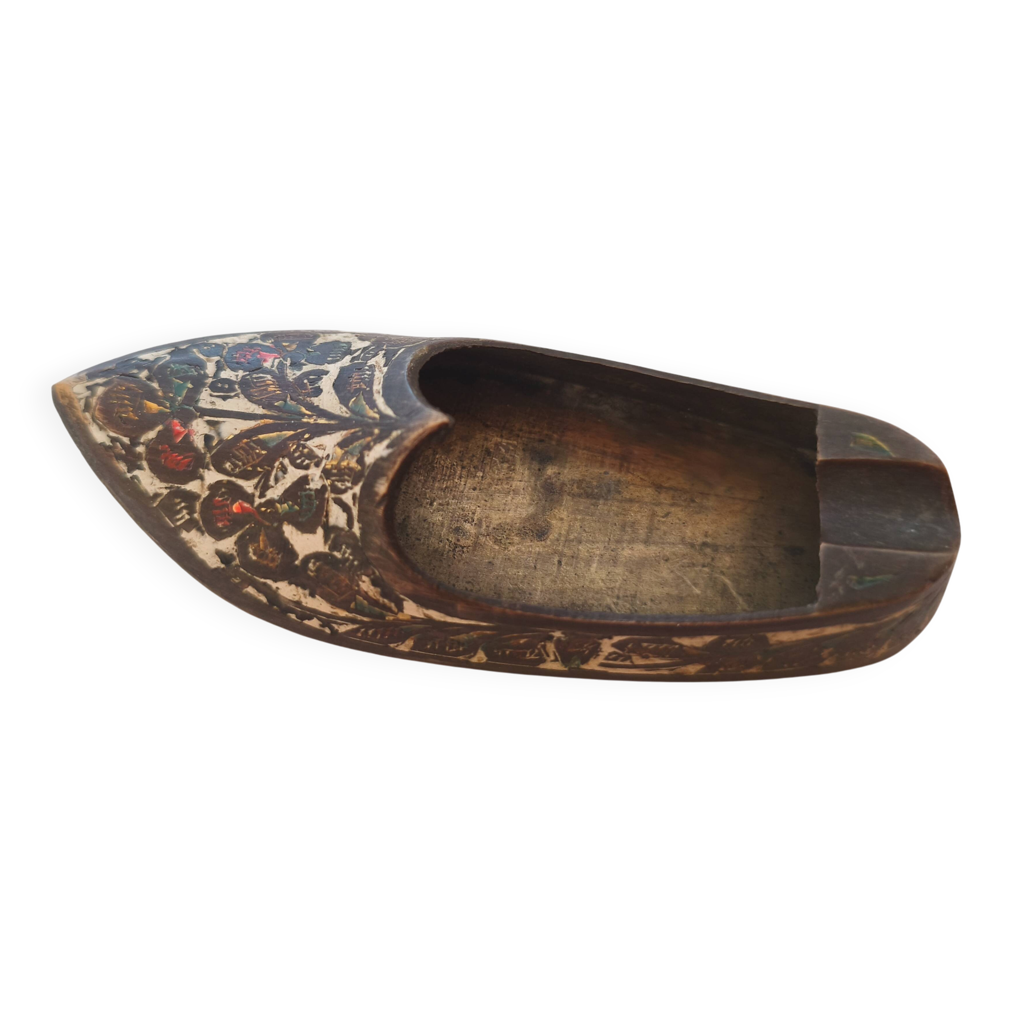 Cendrier Porte encens en laiton babouche origine inde