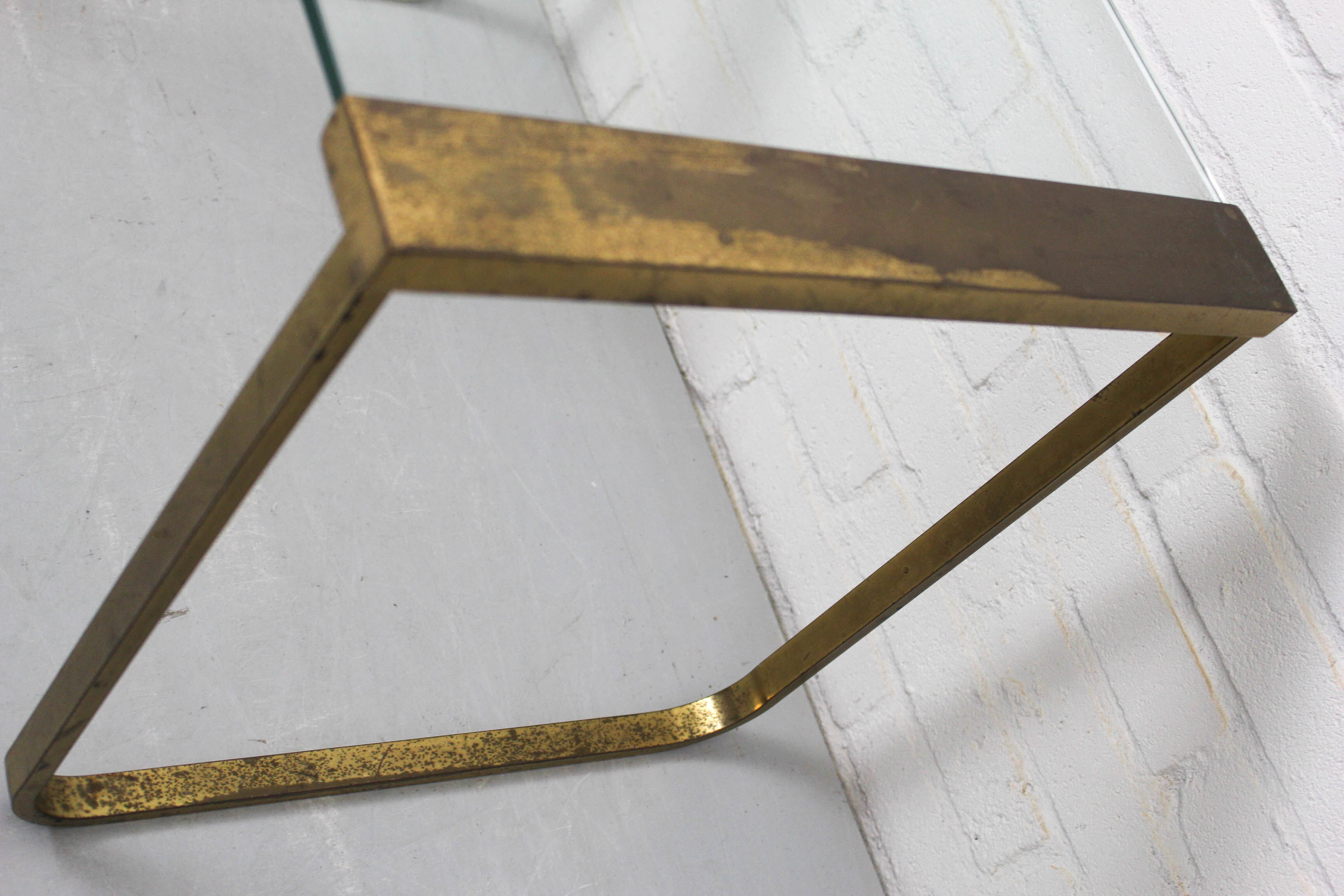 Mid Century Hollywood Regency Coffee Table brass and glass, Italy 1970s