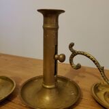 Set of brass candle holders