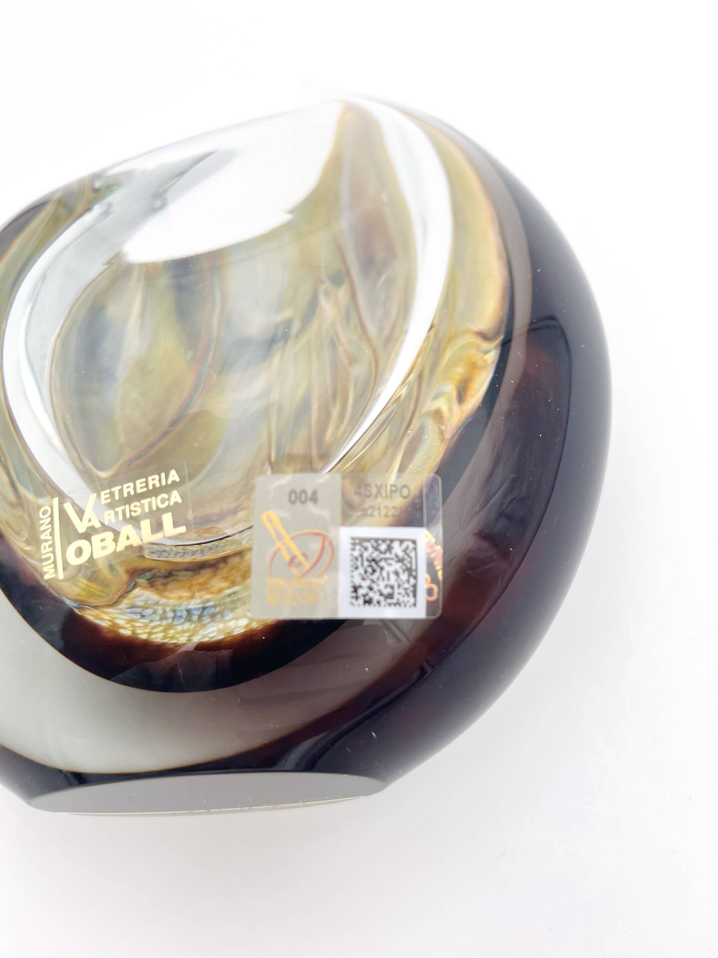 Vase Sculpture Murano Sommerso Michele Onesto Oball Art Glass Signed