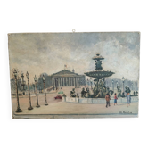 Adrien Raphaël Noulin oil on canvas Naïve/Paris, the Concorde.