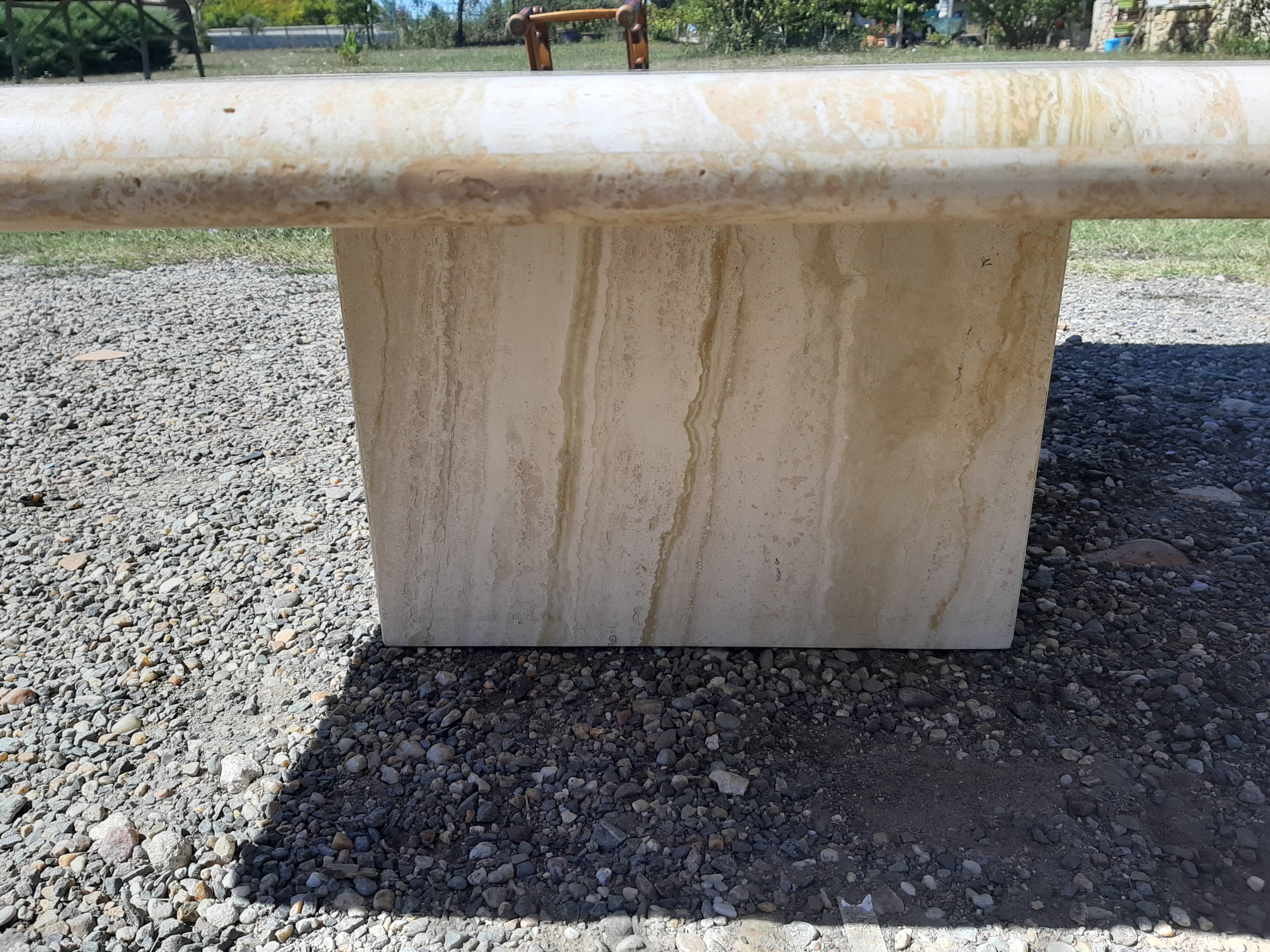 1970s travertine coffee table in italian design