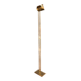 Lampadaire en métal doré halogène 1980 moderniste