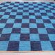 Vintage Swedish style 315x330 cm Square, Checkerboard Chindi Rug, Schackruta