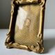 Antique art nouveau gilded wooden frame  11.5 cm x 8.5 cm convex glass