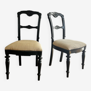 Paire chaises antiques en bois dans le style de Giacomo Cometti