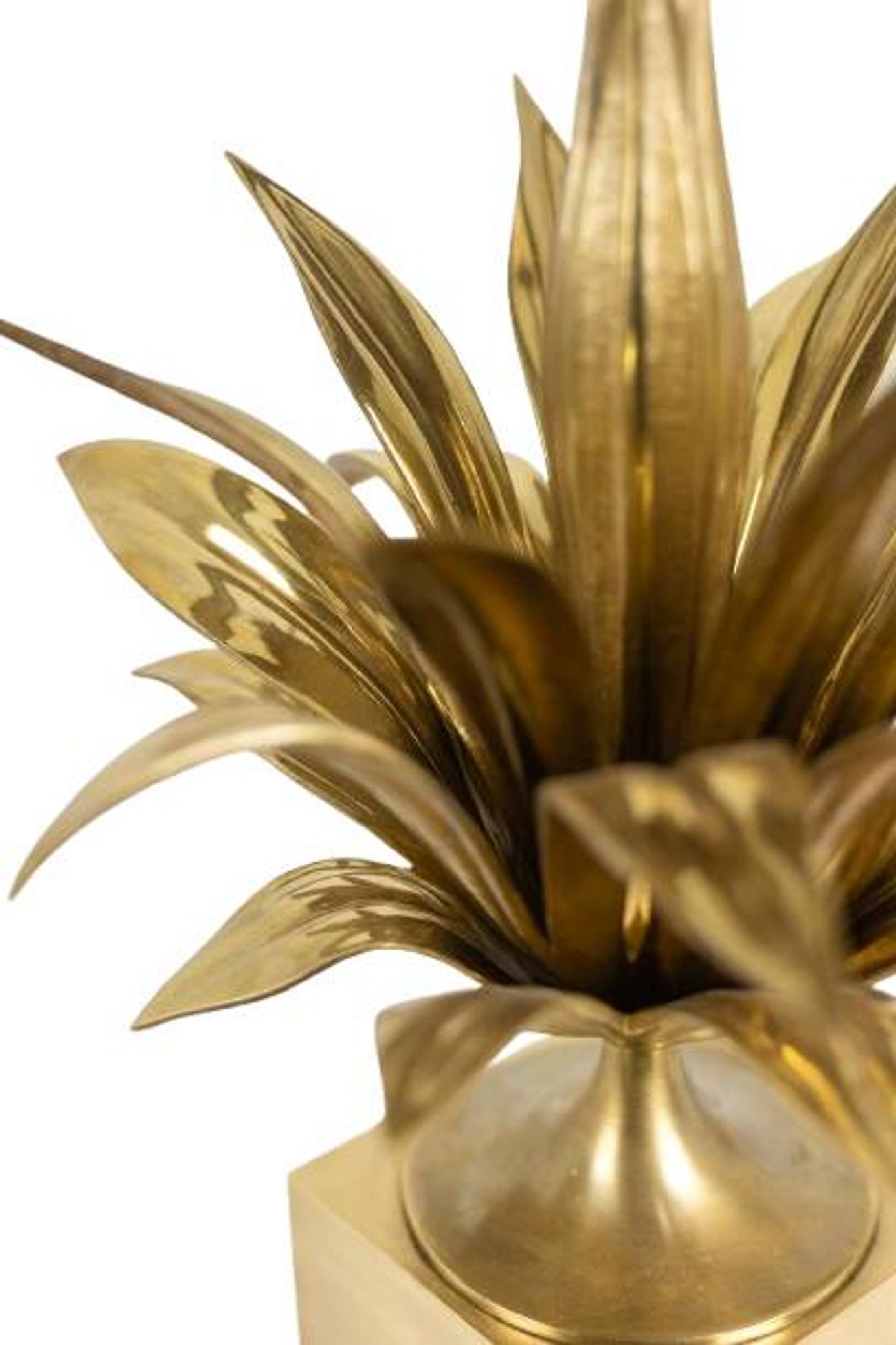 Maison Charles, "Agave" lamp in gilded bronze and patinated brass. 1970s
