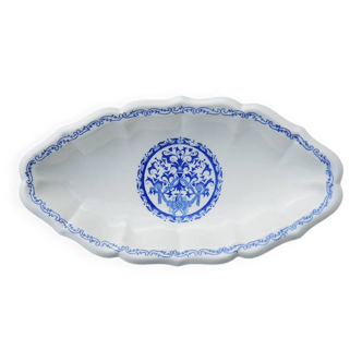 Antique Small Oval Dish in Gien Earthenware - Rouen Decor