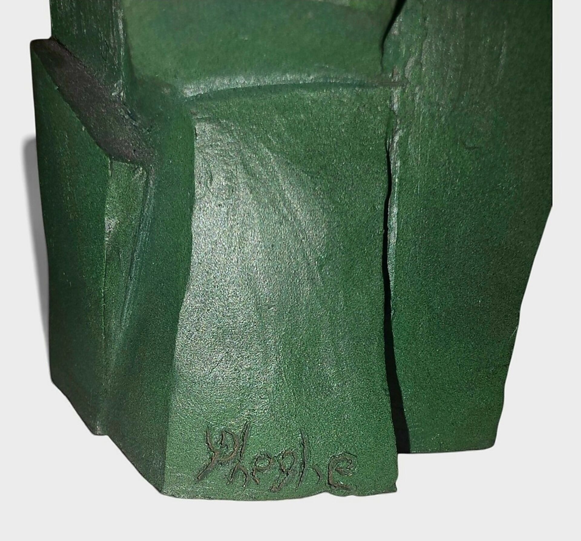 Sculpture cubiste « Bronze Vert » – Jean Pheghé (Circa 1950)