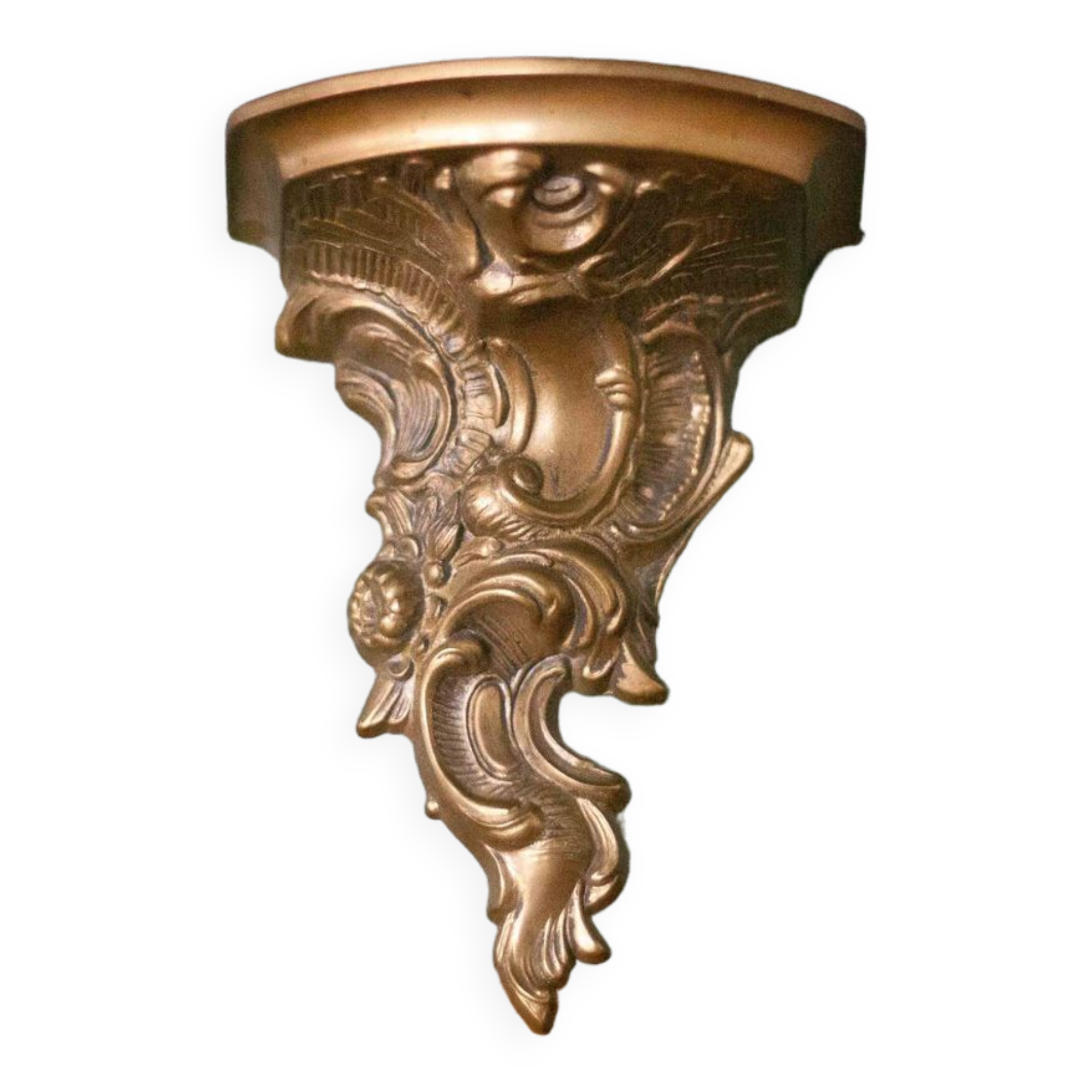 Rococo bronze wall console, small wall shelf, wall light, interior decoration
