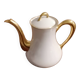 Old white and gold Limoges porcelain coffee maker