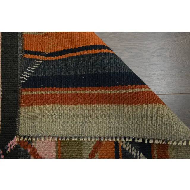 1970s Vintage Turkish Oushak Handmade  Colorful Runner Rug 84x275