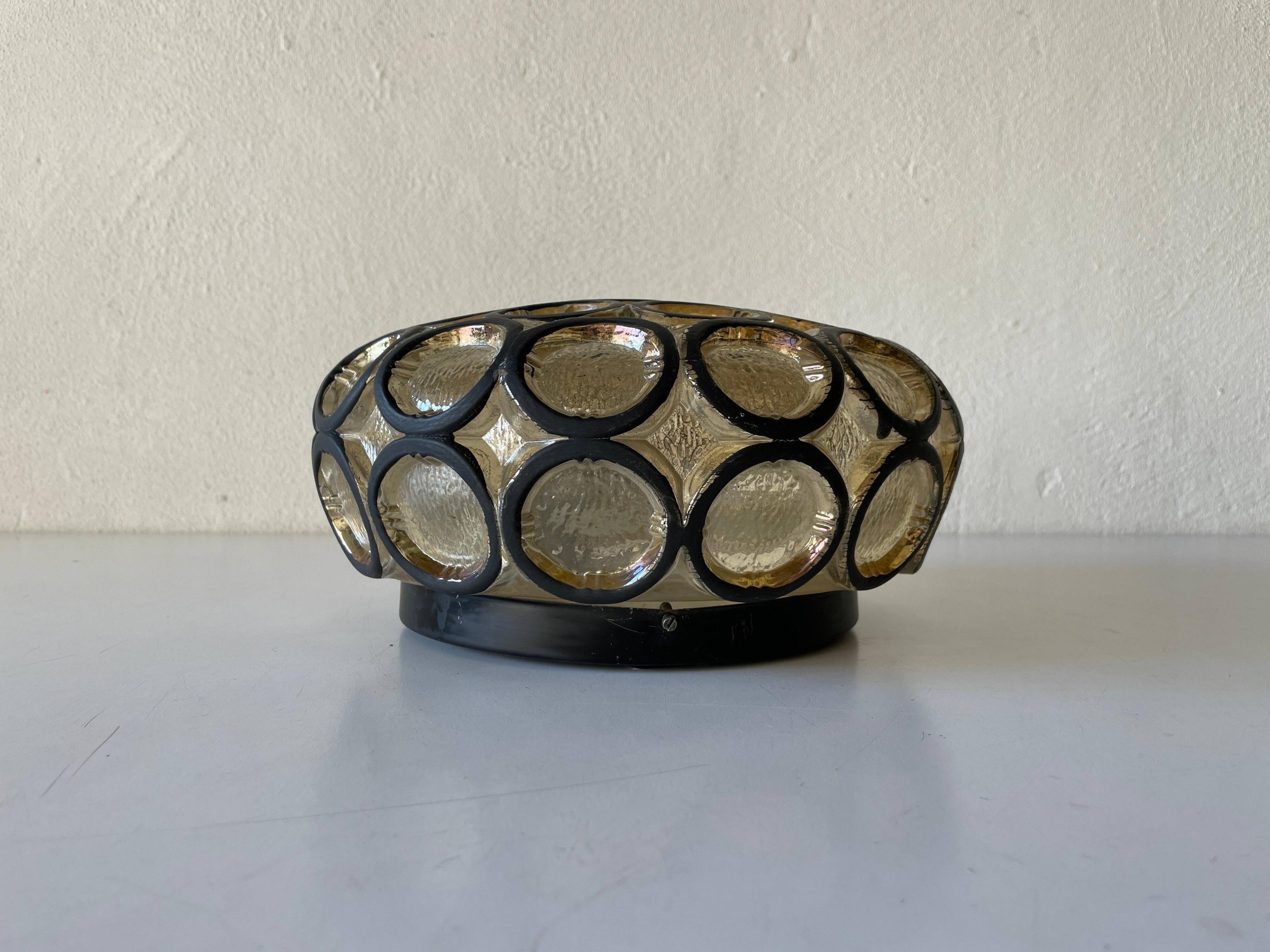 Iron or structured glass wall light by Limburg, 1960s, Germany.