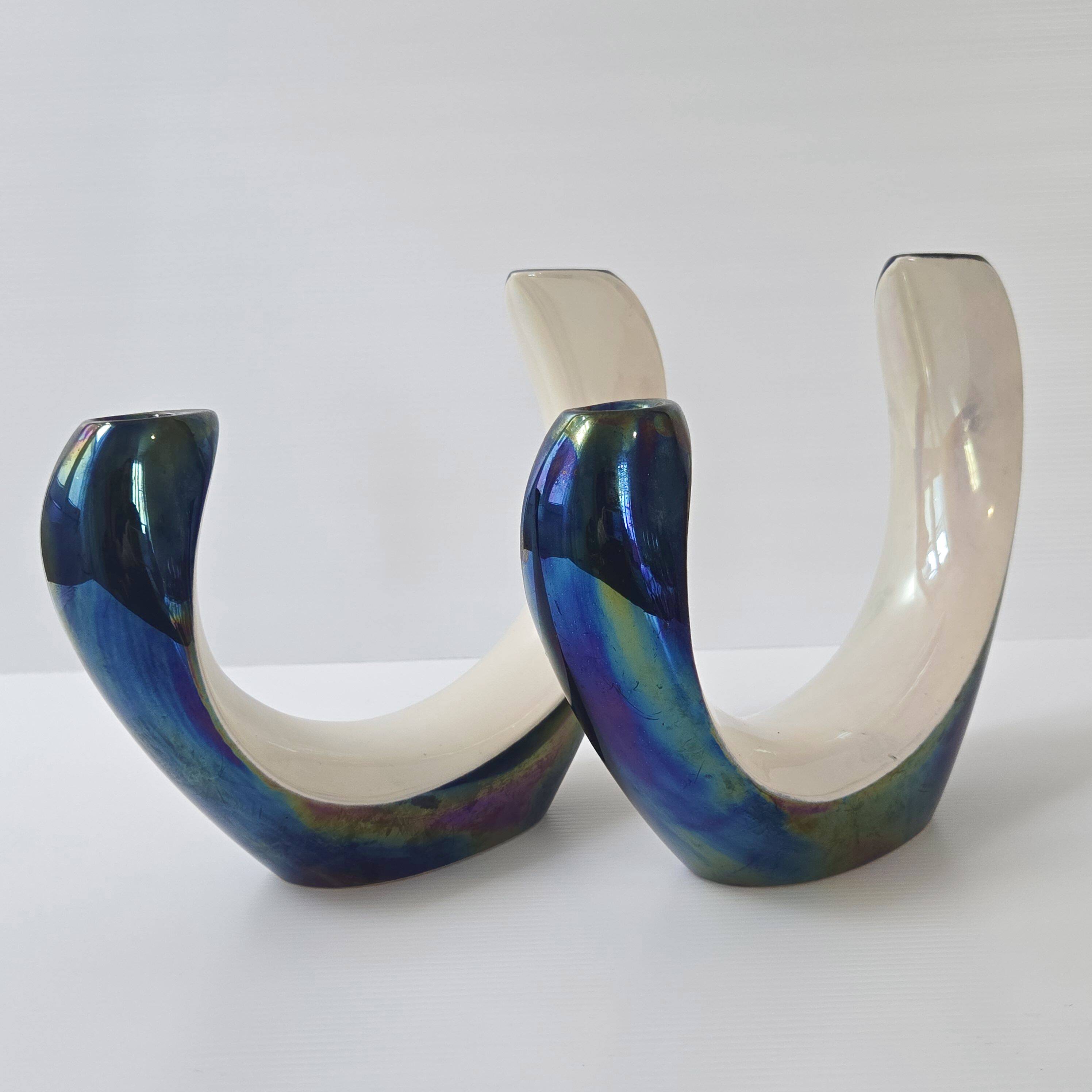 Pair of vintage Verceram candlesticks, 1960s