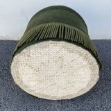 Green velvet pouf