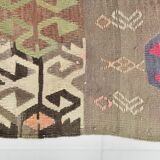 5x10 Long Wide Brown & Pink Tribal Vintage Kilim Rug, 163x298Cm