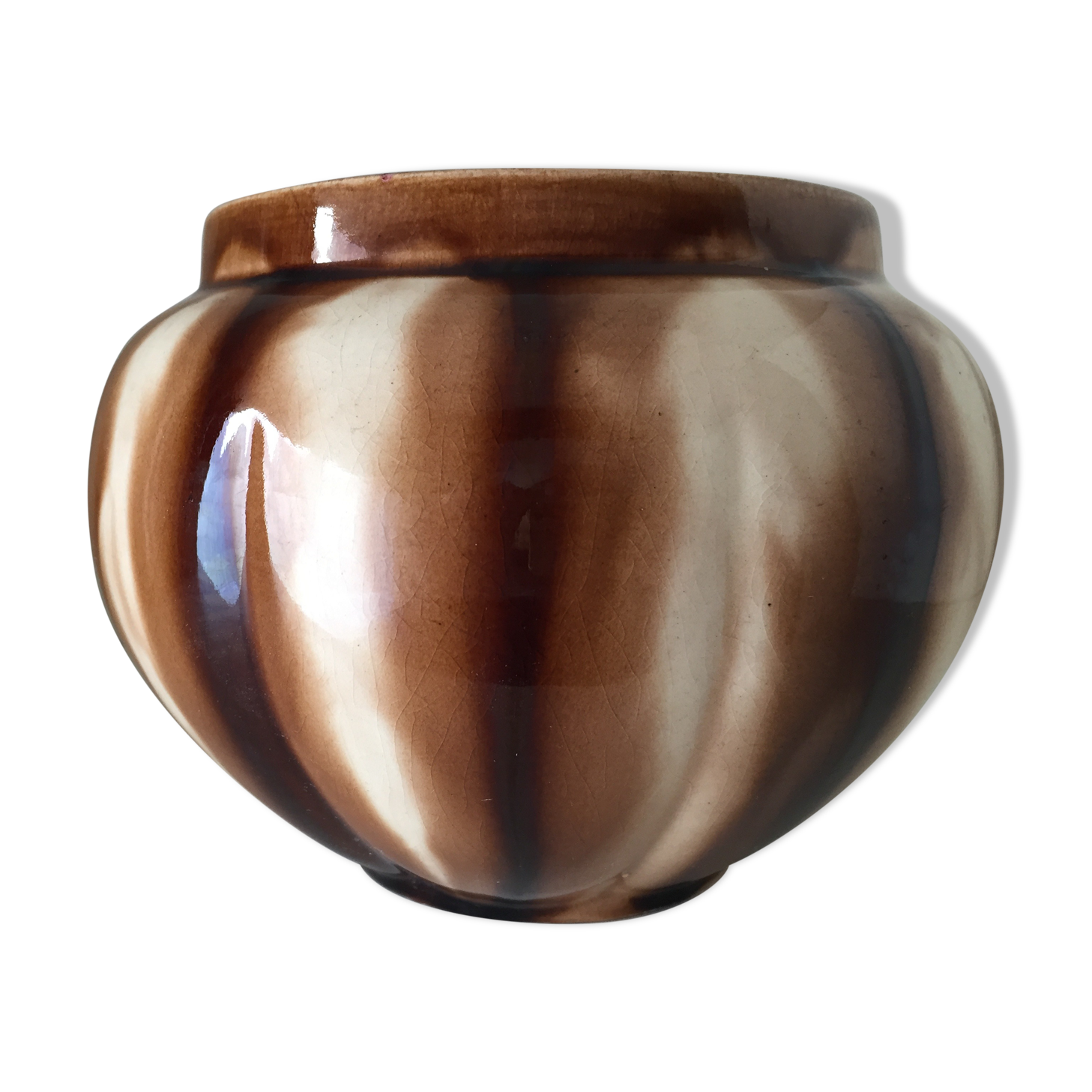 Art deco ceramic pot cover