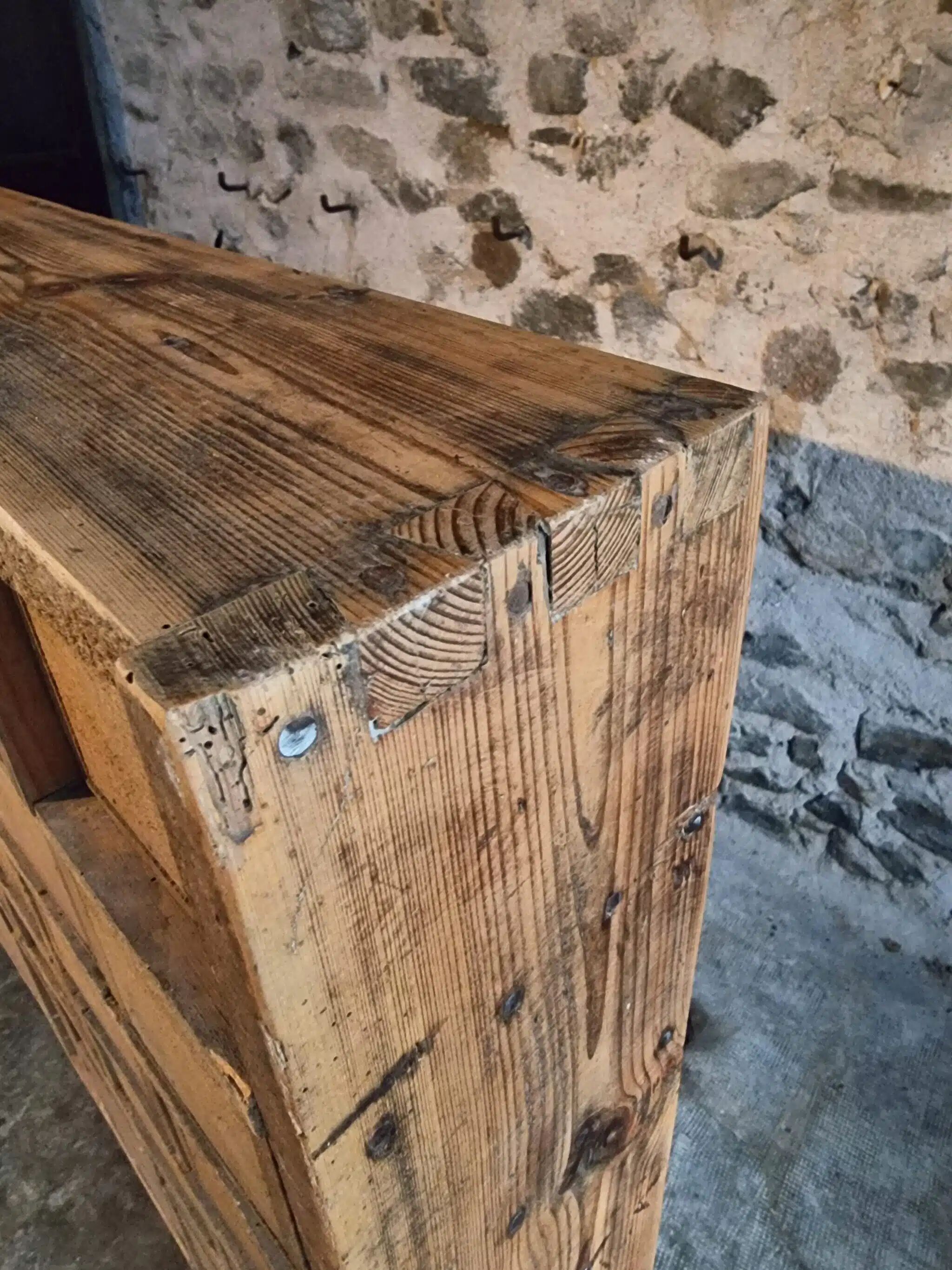 Antique pine drawer cabinet with 50 drawers, apothecary or hardware, 19th century
