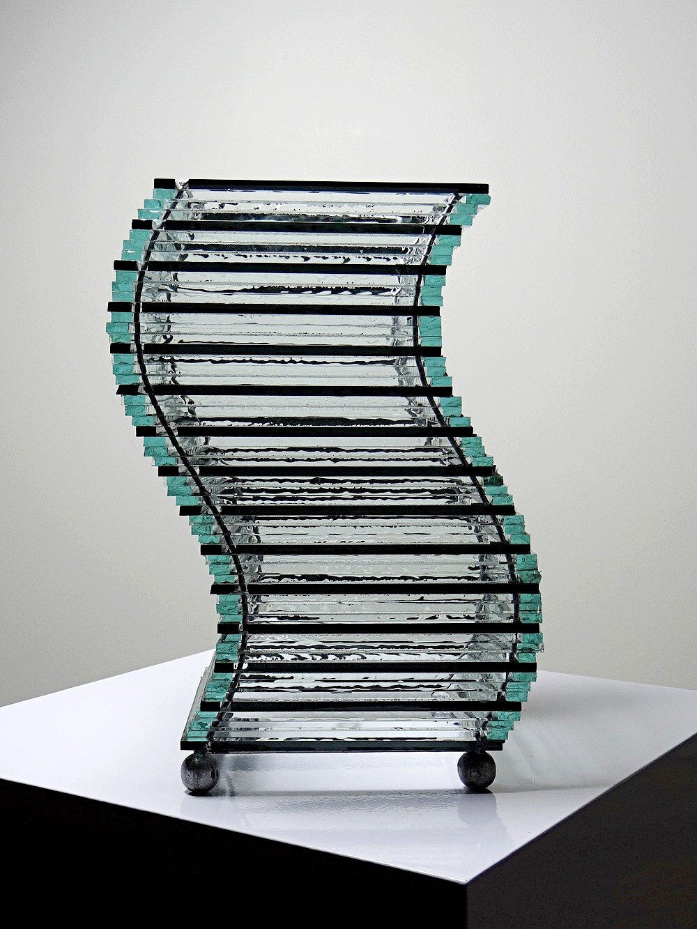 Sculptural lamp body "Stacked Glass" vintage 75-85 modernist