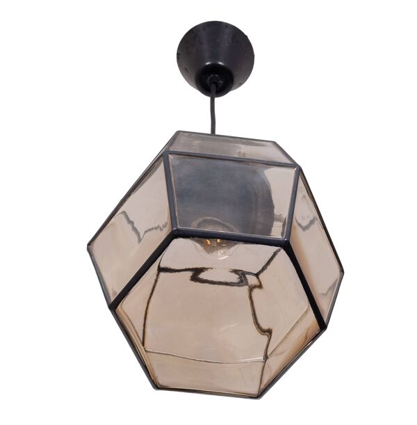Lampe suspendue Glashütte Limburg Allemagne années 1960