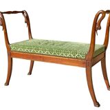 Empire Style Mahogany Swan Neck Bench