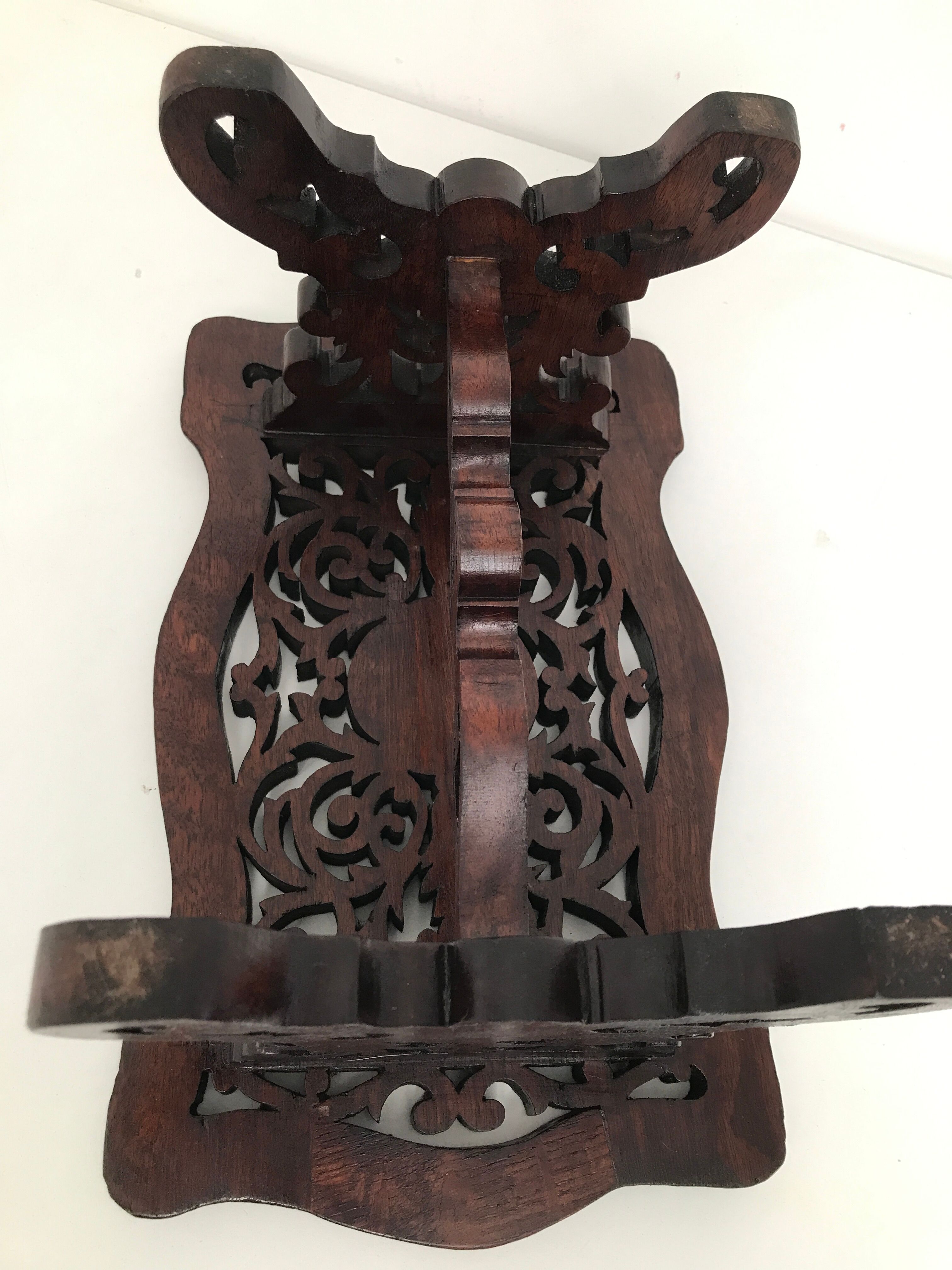 Vintage carved wooden footrest
