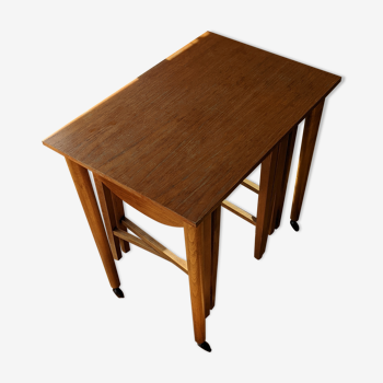 Vintage teak pull-out tables by Poul Hundevad Denmark 1960