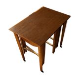 Vintage teak pull-out tables by Poul Hundevad Denmark 1960