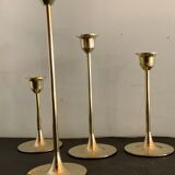 4 Scandinavian brass candle holders