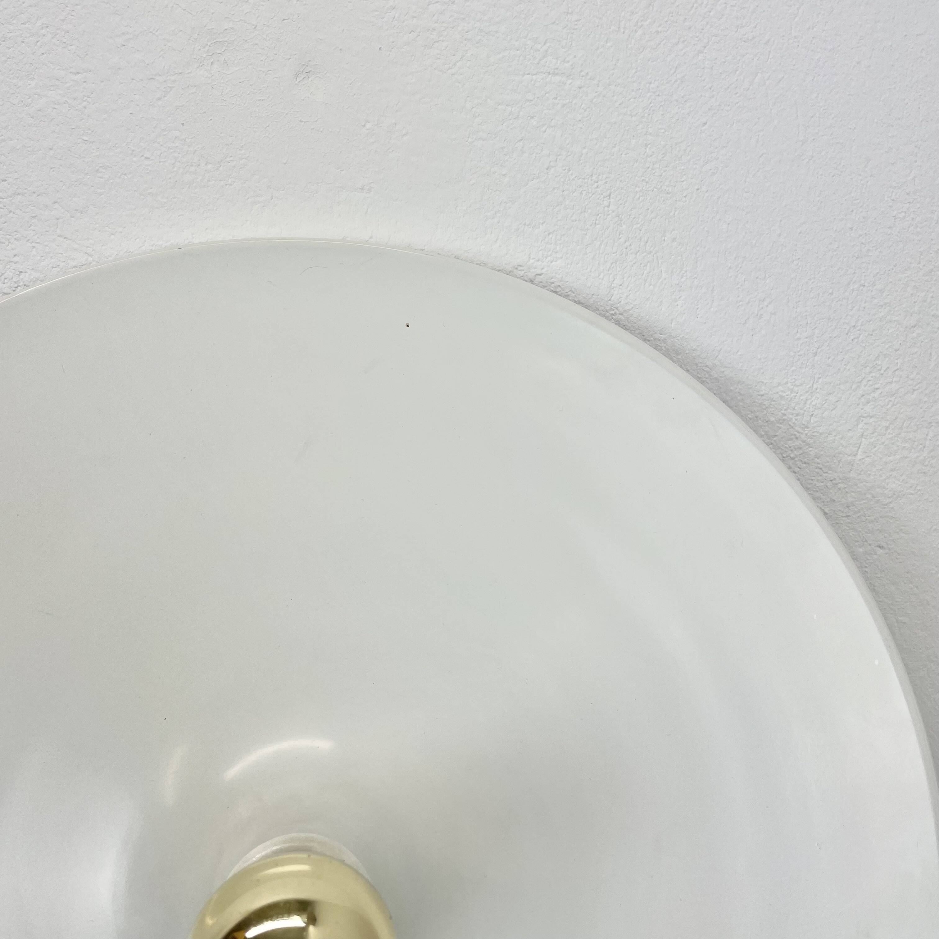 Rare white 52cm Disc Wall Light by Honsel, Germany 1970s