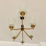 Chandelier 6 fires 1950 solid brass