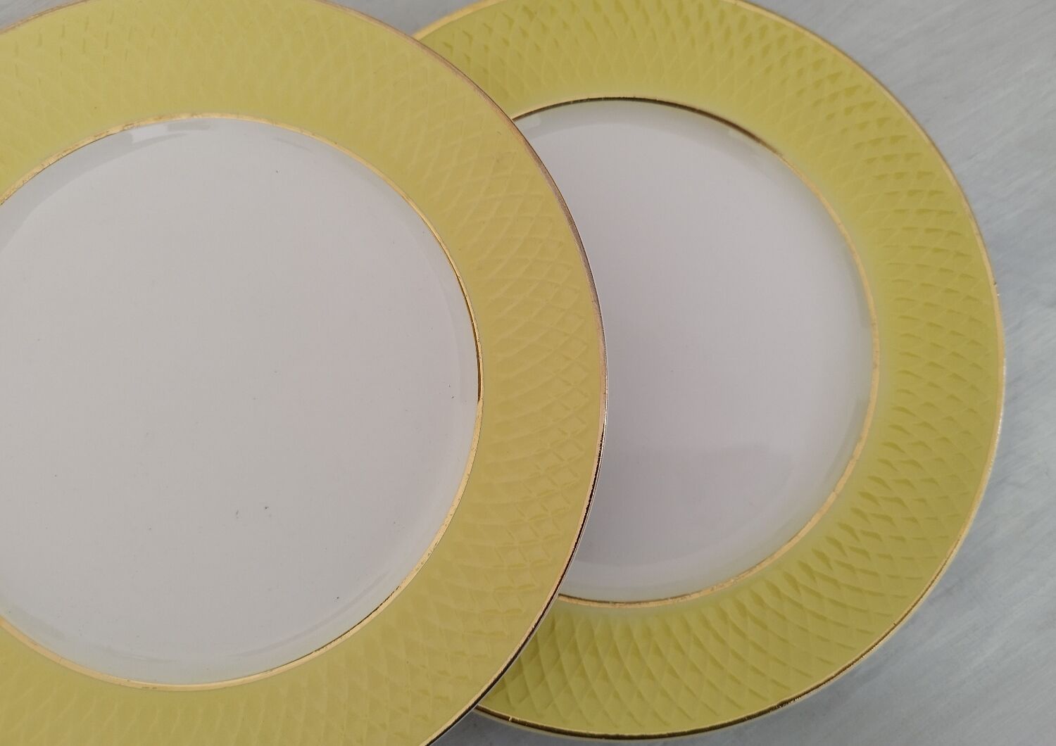 Flat Faience Plates Orchies Moulin des Loups Vintage