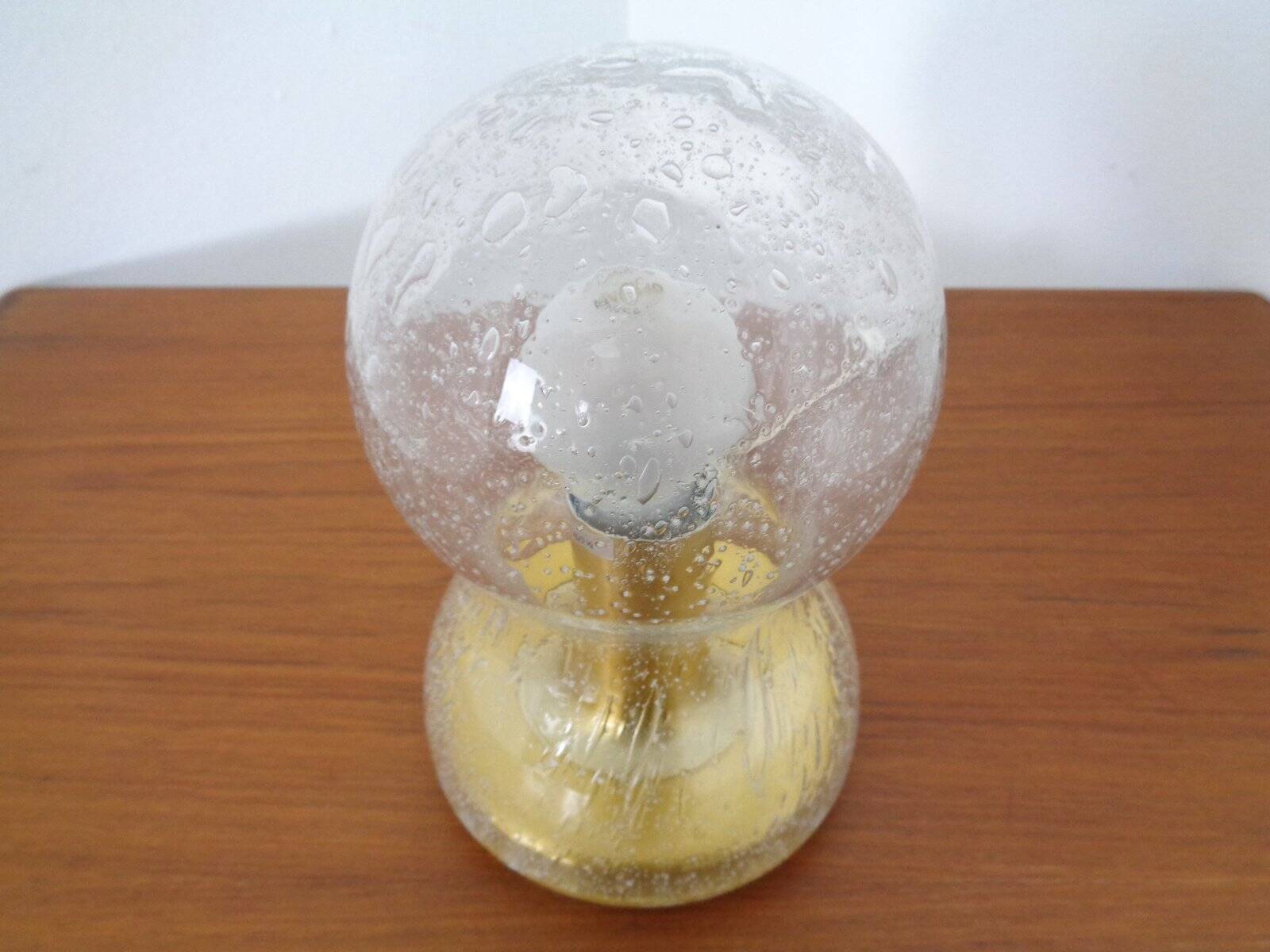 Iceglass & Brass Table Lamp from Doria Leuchten, 1960s