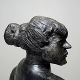 20th-century ceramic bust of a woman, art craft to be identified.