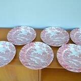 Set of 6 English style plates, kesteloot birthday