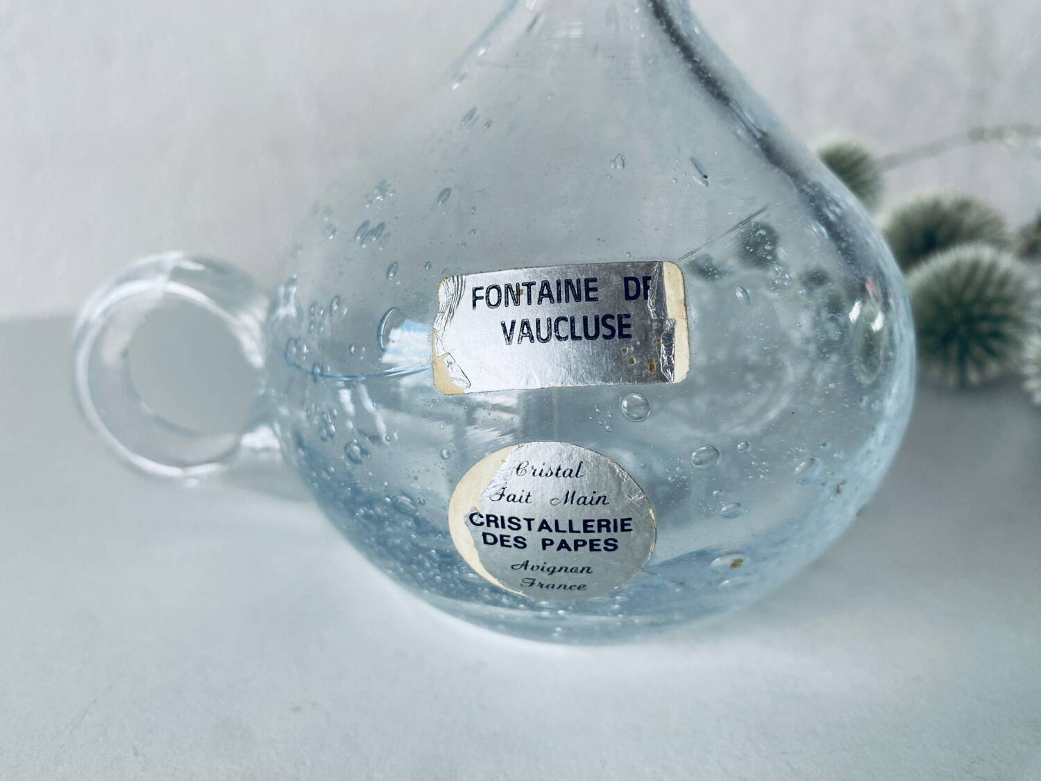 Blown crystal candle holder