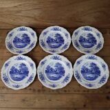 Lot de 6 assiettes plates Sarreguemines modèle Romantic 25.6cm