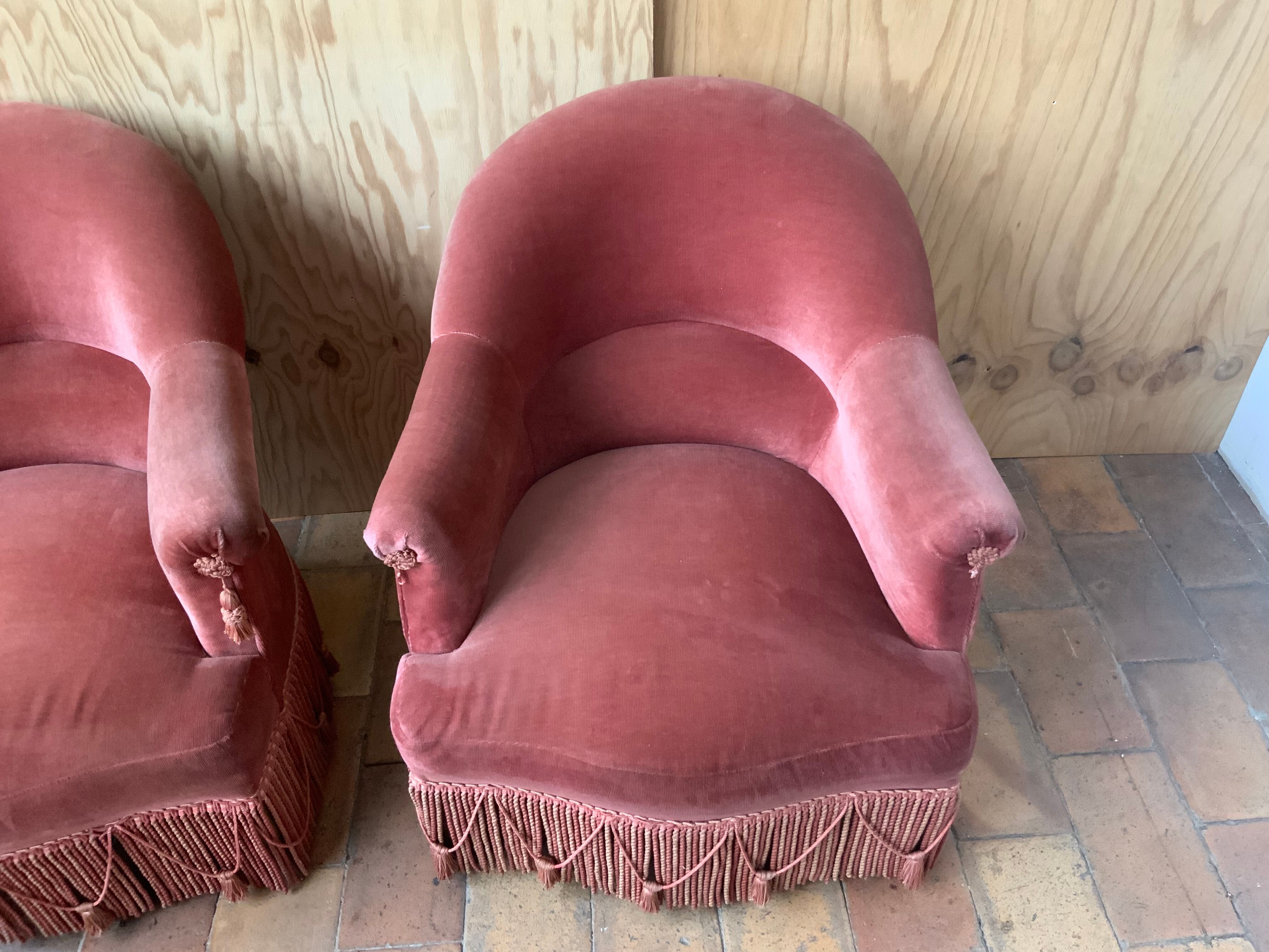 Pair of toad armchairs
