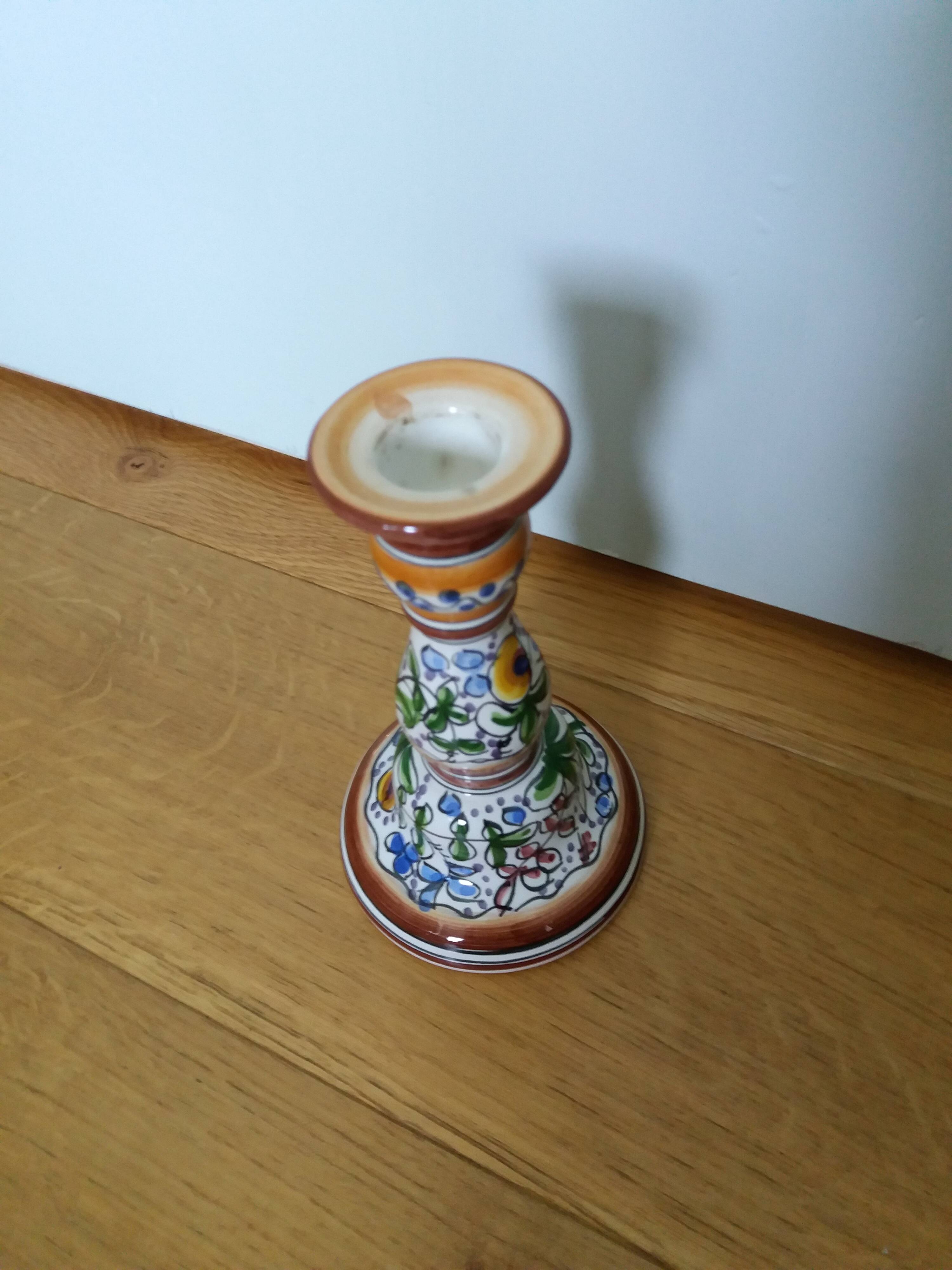 Hand painted Portugal Coimbra candle holder