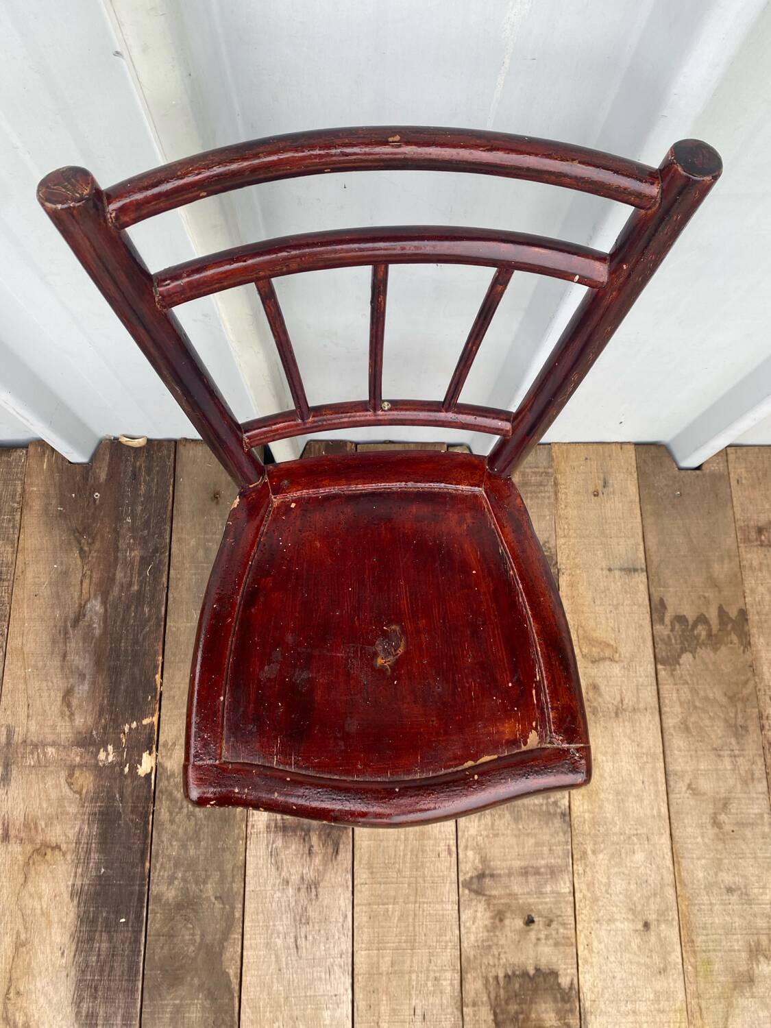 Antique Thonet style bistro chair turned wood vintage brown