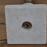 Ancient alabaster lamp and bronze cherub decoration