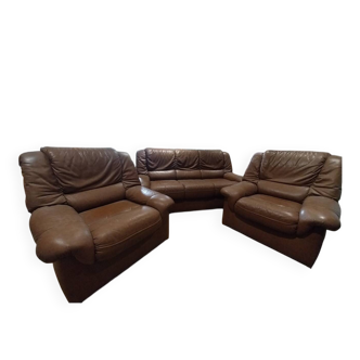 three-seater sofa and two armchairs