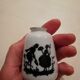 Small porcelain soliflore representing silhouettes couple 18th century