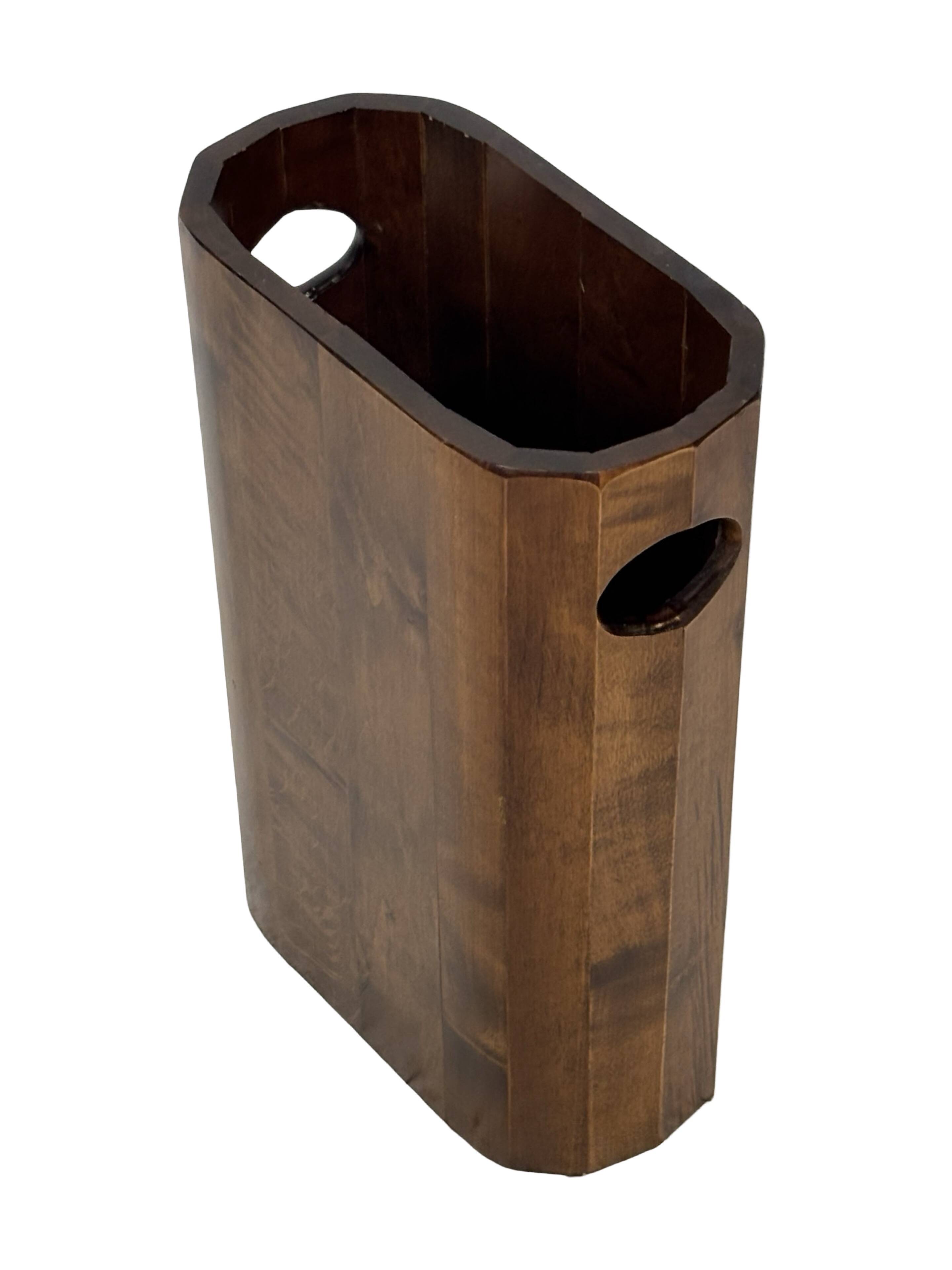 Porte-parapluies vintage en bois, design minimaliste des années 1960