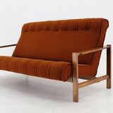 1970s Three Seater Beech Sofa, Czechoslovakia