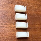 Minimalist white German mid-century coat rack with strings from the 1960s.