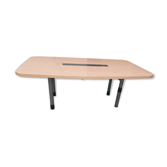 Used wood and metal meeting table