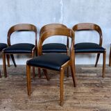 Set of 6 Baumann Gondola bistro chairs in curved wood